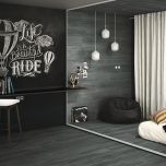 Drake Anthracite 20 x 114cm Rectified Porcelain Wall & Floor Tile - 1.14sqm perbox (3218)